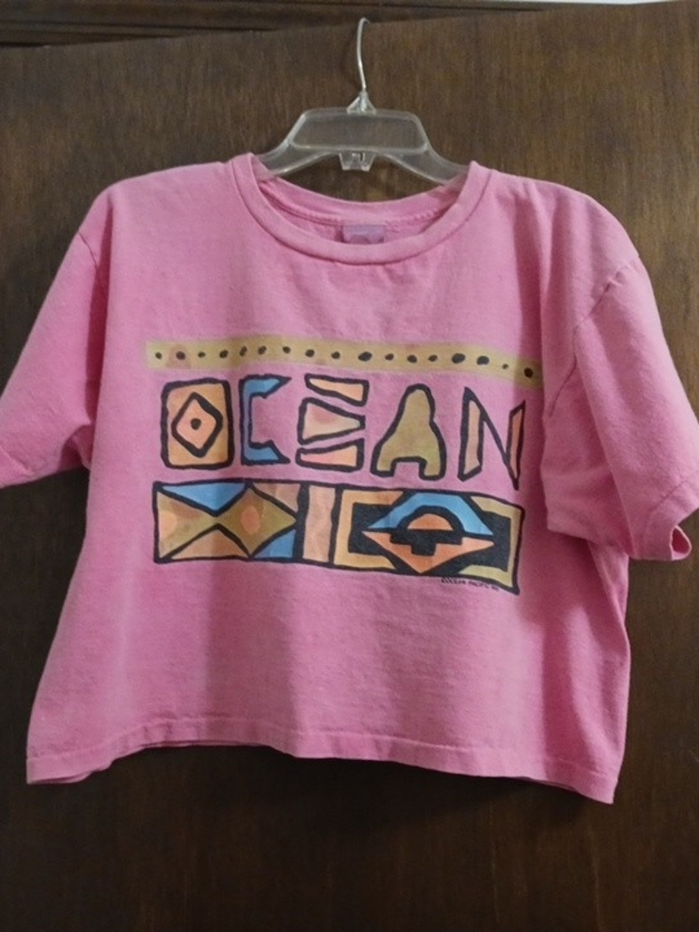 Vintage Pink Ocean Pacific OP Graphic Crop Tee 1990